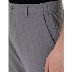Gri Slim Fit Gofre Kanvas Pantolon