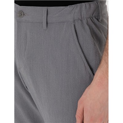 Gri Slim Fit Gofre Kanvas Pantolon