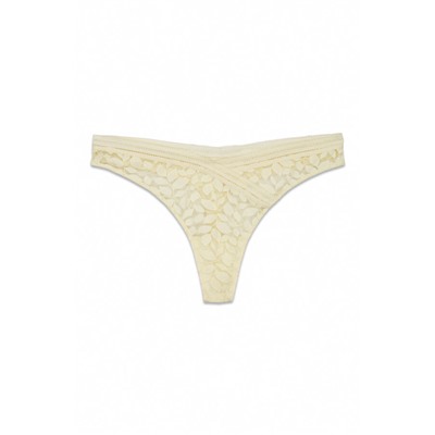 Tanga encaje cintura "V" beige