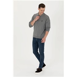 Erkek Gri Melanj Basic Kazak