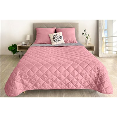 Комплект постельного белья с одеялом New Style КМ-019 серый-брусника