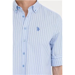 Erkek Mavi Uzun Kollu Gömlek