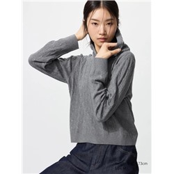 Washable Knit Cable Hoodie