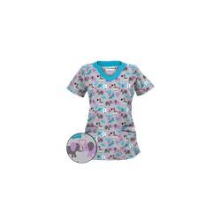 UA Jungle Love Silver Print Scrub Top