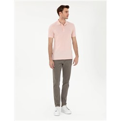 Pudra Slim Fit %100 Pamuk Polo Yaka Basic Tişört