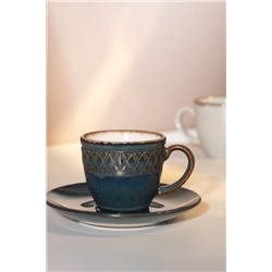 Antique 2 Kişilik Kahve Fincan Takımı - İndigo - 90 ml