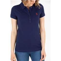 Kadın Lacivert Basic Polo Yaka Tişört
