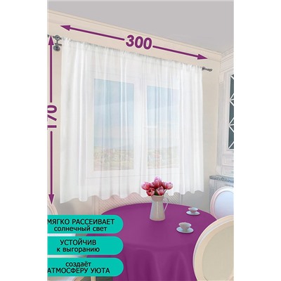 Тюль вуаль Bio-Line на кухню размер 300х170см НАТАЛИ #888018
