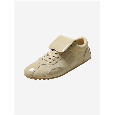 Женские кроссовки  из матовой и лакированной кожи