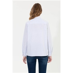 Kadın Mavi Uzun Kollu Gömlek