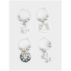 Подвеска для бокала, 4 шт, металл/стразы, Аттрибуты Нового года, Horse