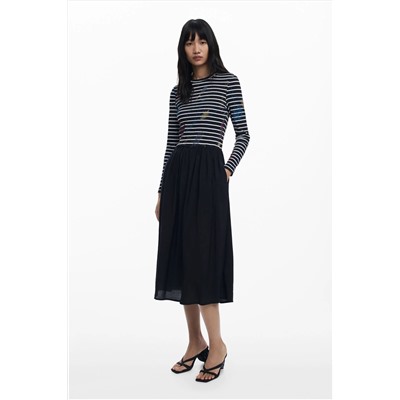 Vestido combinado rayas