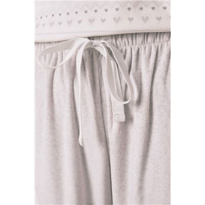 Pijama largo polar suave cenefas gris