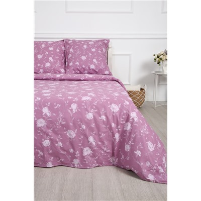 Простыня на резинке поплин Пиония-компаньон