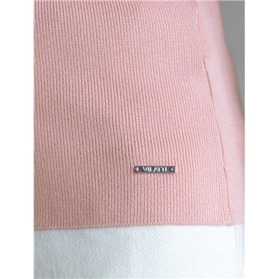 Джемпер с воротником-поло с коротким рукавом тонкой вязки из вискозы