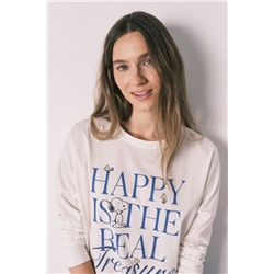 Pijama largo algodón Snoopy Happy