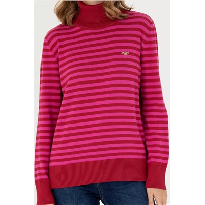 Kadın Kırmızı Balıkçı Yaka Kazak