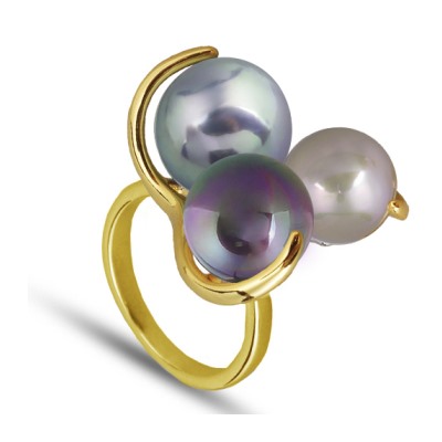 Кольцо (Майорка 8-12мм микс; покрытие золото), Есть комплект