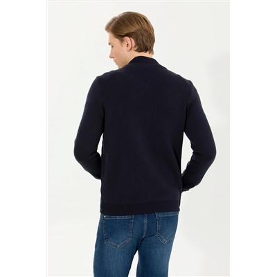 Erkek Lacivert Triko Hırka