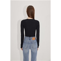 Top de lana Negro