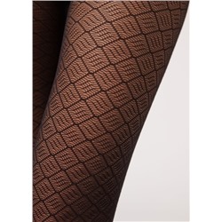 Blickdichte Strumpfhose 50 Denier mit Rautenmotiv