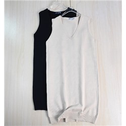 Трикотажное платье-жилет без рукавов