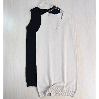 Трикотажное платье-жилет без рукавов