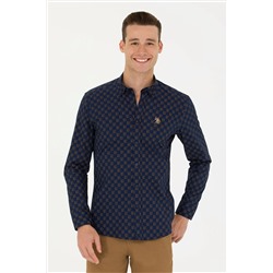 Erkek Lacivert Uzun Kollu Gömlek