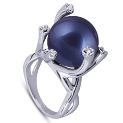 Кольцо (Майорка 14мм черничная; покрытие родий), Есть комплект