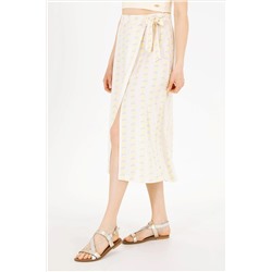 Kadın Ekru Dokuma Etek