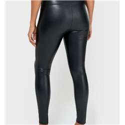 HIGH RISE FAUX LEATHER PULL ON LEGGING