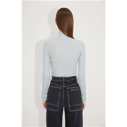 Jersey de lana y pelo de camello Celeste