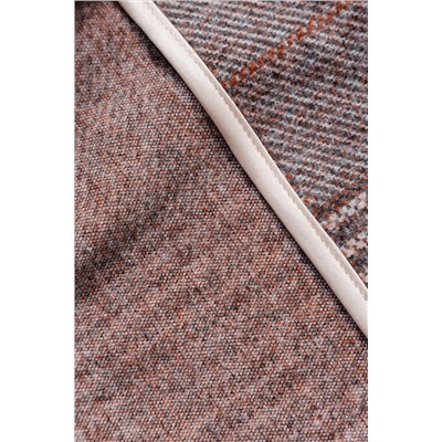 273-1BRN Юбка теплая в клетку миди