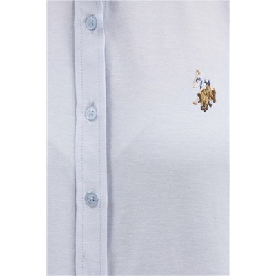 Kadın Açık Mavi Uzun Kollu Basic Gömlek