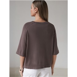 Свободный джемпер с рукавом 3/4 тонкой вязки из вискозы