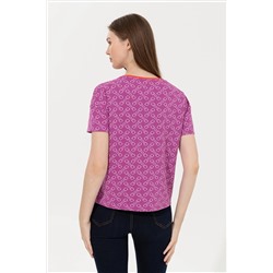 Kadın Menekşe Bisiklet Yaka Tişört