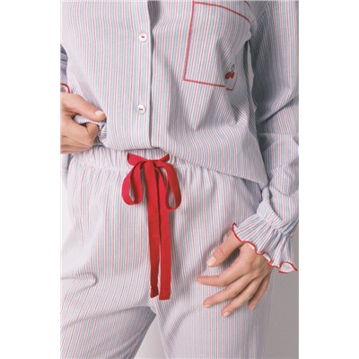 Pijama largo algodón cuello bobo