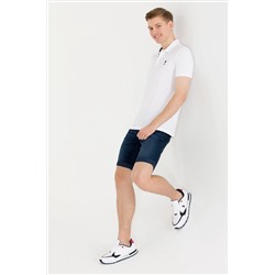 Erkek Beyaz Basic Polo Yaka Tişört