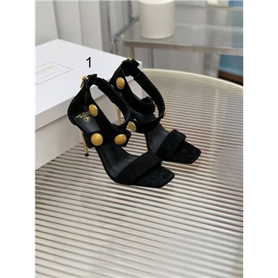 Эффектные босоножки на высоком каблуке с перекрестными ремешками и металлическими пряжками  БАЛТМЕЙ*Н