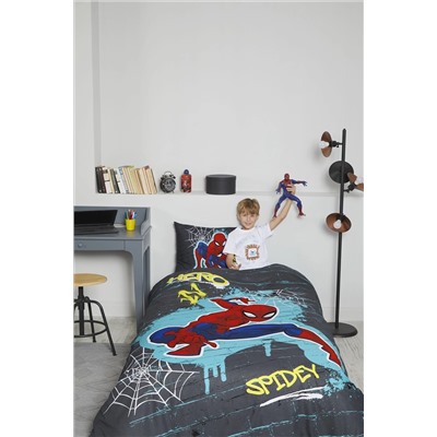 Özdilek Spiderman Street Tek Kişilik Disney Lisanslı Lastikli Çarşaf Çocuk Nevresim Takımı