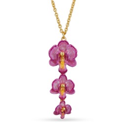 Кулон Орхидея (эмаль розовая; покрытие золото) 50-55см, Есть комплект