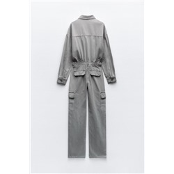 TRF FADED-EFFECT DENIM JUMPSUIT