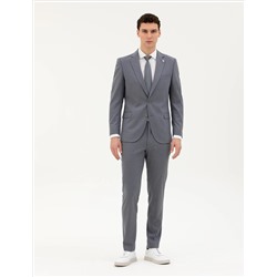 Koyu Mavi Ex. Slim Fit Çizgili Takım Elbise