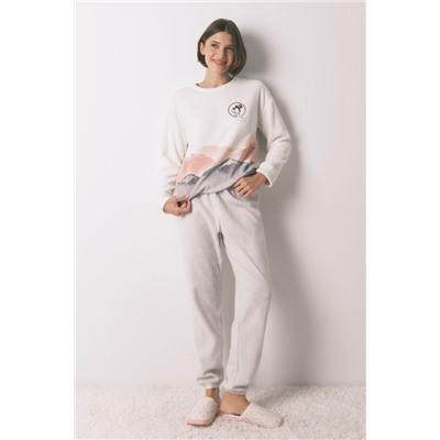 Pijama largo polar suave estampado Pingu