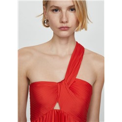 Vestido asimétrico plisado