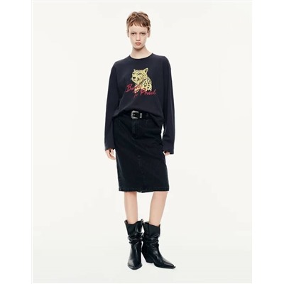 Женский лонгслив с эффектным принтом  МО*КО