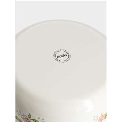 Кастрюля, 24 см, 6.5 л, со вставкой-пароваркой, эмалированная, с крышкой стеклянной, Прованс