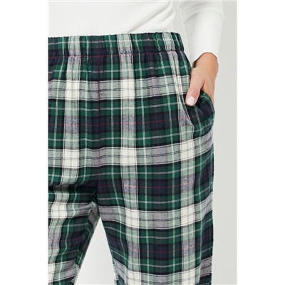 Pantalón de pijama cintura alta - Verde oscuro