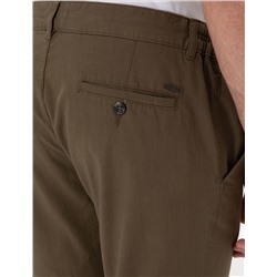 Haki Slim Fit Keten Görünümlü Kanvas Pantolon