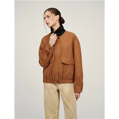 Терракотовый бомбер с воротником